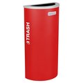 Ex-Cell Kaiser 8 gal Semicircular Waste Receptacle, Red, Silver RC-KDHR-T RBX